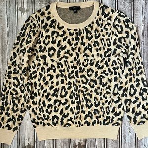 J. Crew Merino wool crewneck sweatshirt in Leopard